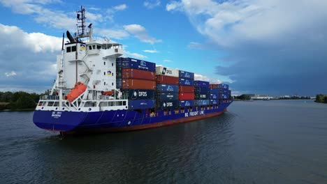 Tracking-of-cargo-ship-floating-on-wide-river