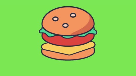 Animierter-Springender-Cheeseburger-Greenscreen-4k