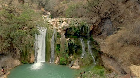 A-Hidden-Paradise-In-The-Forest-With-Natural-Pool-At-Cascada-de-Comala-Park,-Jalisco,-Mexico