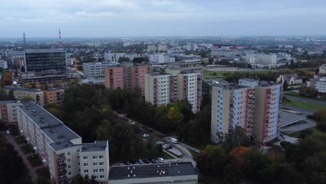 A-drone-video-of-city-Apartments-in-Lublin,-Poland