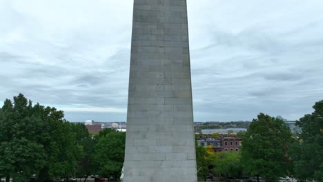 Statue-of-William-Prescott,-American-Revolutionary-War-Hero,-at-Bunker-Hill-Monument-in-Boston-Massachusetts