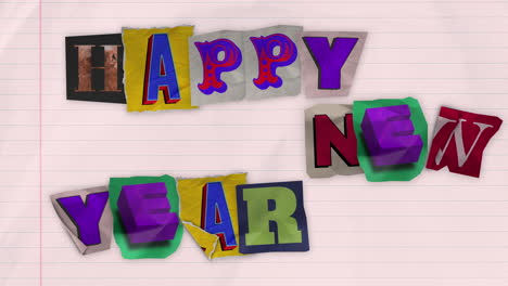 Feliz-Año-Nuevo-Papel-Recortado-Letras-Al-Azar