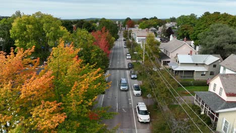 Small-town-in-America-during-autumn-fall-foliage