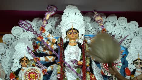 El-Festival-Más-Grande-De-Bengala-Occidental-Es-Durga-Puja-Con-El-ídolo-De-Durga-Thakur