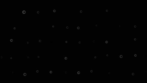 Dynamisches-Wasserzeichen-Overlay,-Copyright-Symbol-Auf-Schwarzem-Hintergrund,-Nahtlose-Schleife
