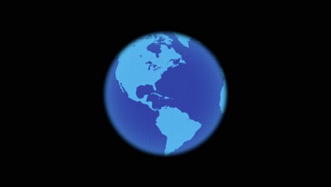 Rotating-dotted-blue-globe,-Seamless-loop