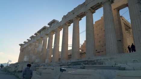 Early-Morning-Sunlight-Hits-the-Acropolis-Temple-in-Parthenon-Area