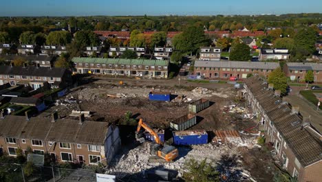 Aerial-View-Of-Demolition-Of-Housing-Estate-In-Hendrik-Ido-Ambacht