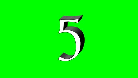 Número-Cinco-5-Animación-Pantalla-Verde
