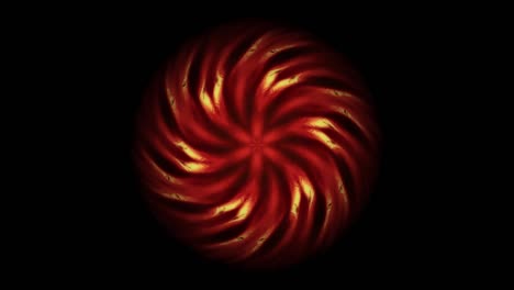 Animation-of-a-beautiful-mandala-of-red-light-turning-on-a-black-background,-it-is-a-symbol-of-the-root-chakra