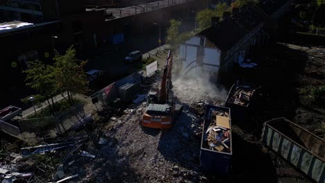 Demolition-Of-Houses-In-Hendrik-Ido-Ambacht.-Aerial-Parallax-Shot