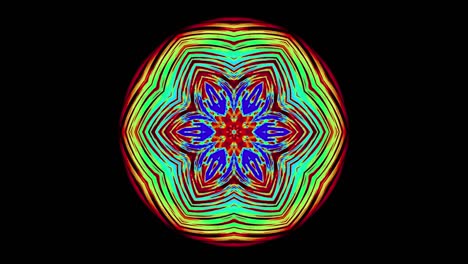 Psychedelische-Mandalas,-Hypnotische-Kunstwerke,-Mehrfarbige-Formen-Fließen,-Um-Veränderte-Bewusstseinszustände-Zu-Provozieren