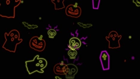 Halloween-Neon-Kürbis-Loop-Video