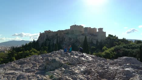 Panorama-of-Parthenon-with-People-Sitting-on-the-Hill