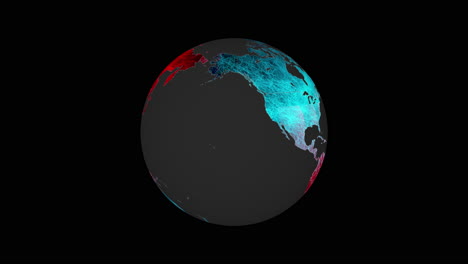Dystopian-world-dominance,-rotating-globe,-seamless-loop