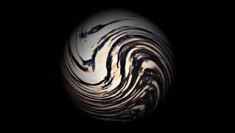 white-gold-metallic-energy-ball-turning-on-a-black-background,-ether-element,-elemental-visual-in-motion