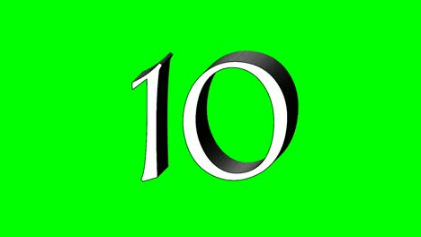 Number-10-ten-animation-green-screen