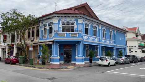 Eine-Reihe-Von-Peranakan-Shophouses-Im-Historischen-Joo-Chiat,-Ostküste,-Singapur