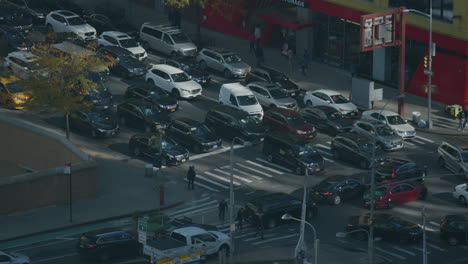 Overlooking-Heavy-Congestion-At-Intersection-In-New-York