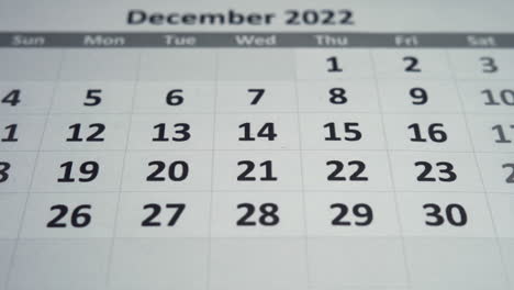 Calendario-De-Diciembre-De-2022-Enfocado-De-Arriba-A-Abajo