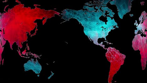 Dystopian-world-dominance,-rotating-map,-seamless-loop