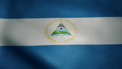 Bandera-De-Nicaragua,-Movimiento-Lento-Ondeando