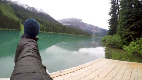 Young-Man-Selfie-Video-next-to-Stunning-Lake