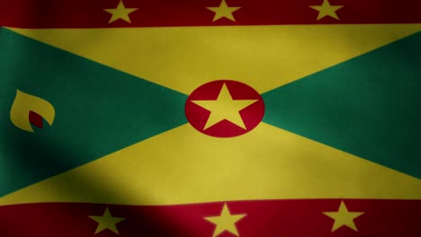 Flag-of-Grenada,-slow-motion-waving