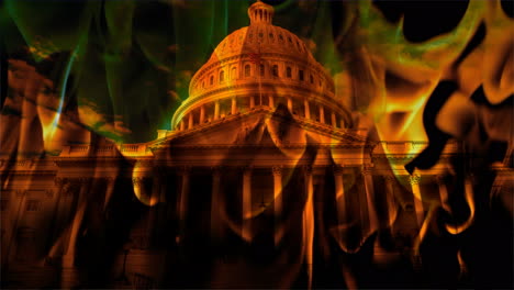 United-States-Capitol-building-in-flames