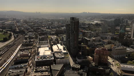 Aerial-Time-lapse-of-Vancouver-Gastown-on-sunny-day