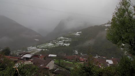 Time-lapse-view-of-fog-in-the-surroundings-of-Caleao,-In-Parque-Natural-de-Redes,-Asturias,-Spain