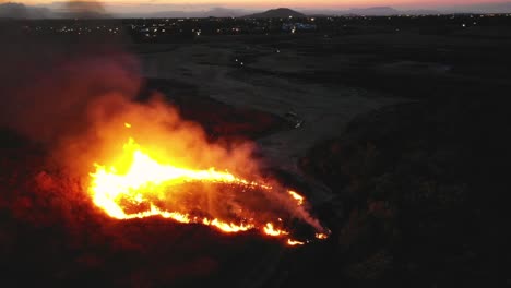 Drone-footage-of-Scrub-Fire-at-night