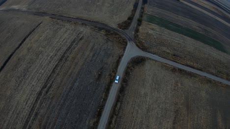 Drone-video:-following-the-car-on-a-lonely-road