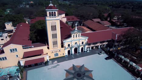 Aerial-Drone-Shot-of-Our-Lady-of-the-Most-Holy-Rosary-of-Manaoag-Church-in-Pangasinan