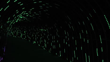 LED-Lighting-Festival-In-the-Park-Walking-Through-LED-Tunnel-–-Slow-Mo