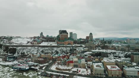 Quebec-City-Während-Der-Winterzeit-Drohnenvideo
