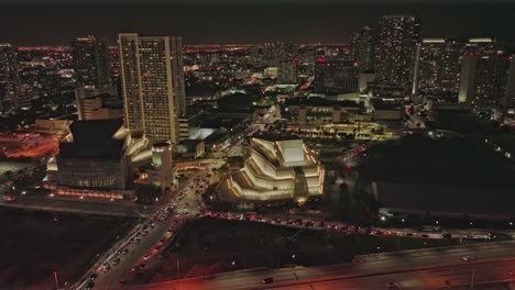 Adrian-arsh-performing-center-miami-Florida-at-night-drone-video