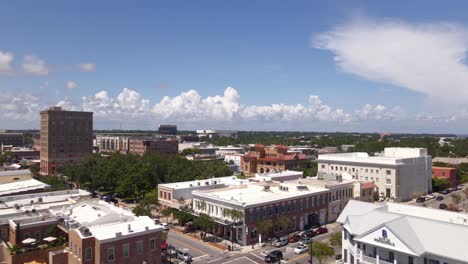 Drone-shot-over-historic-downtown-Pensacola-in-Florida-on-a-partly-cloudy-and-sunny-day-2