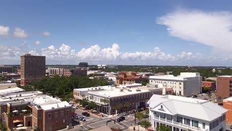 Drone-shot-over-historic-downtown-Pensacola-in-Florida-on-a-partly-cloudy-and-sunny-day-1