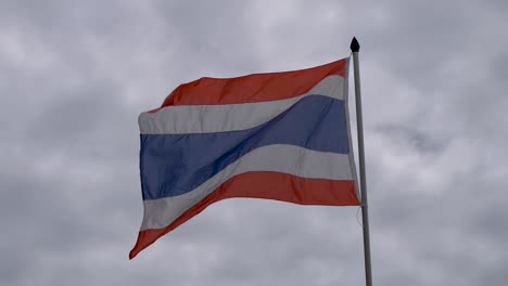 Thai-flag-flag-fluttering,-Thailand
