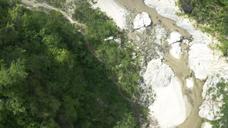 Overhead-View-Of-Dried-Riverbed-Of-Charcos-del-Nizao-In-Dominican-Republic