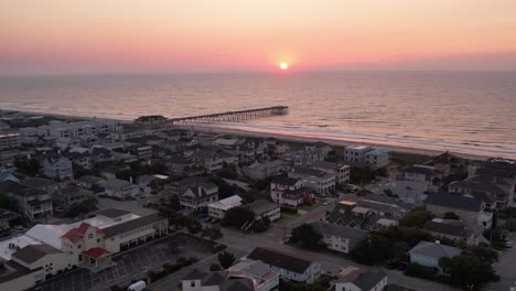 Sunrise-Pullout-In-Wrightsville-Beach-NC,-North-Carolina