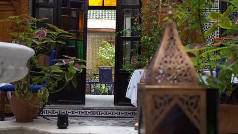 4K-Footage-of-Interior-of-a-Riad-in-the-Medina-of-Fez