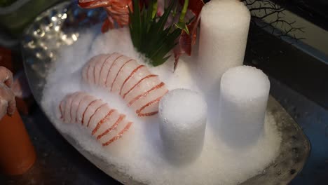 Fresh-lobster-on-Ice-Oriental-Cuisine-Slow-Mo-4k