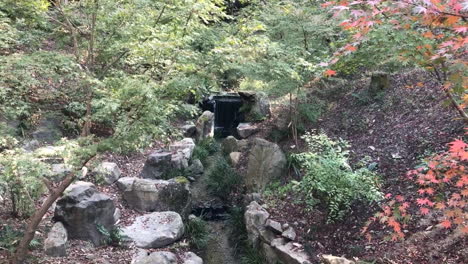 Una-Vista-Sobre-Un-Puente-Ubicado-En-Un-Santuario---Parque-En-Kyoto-Japón