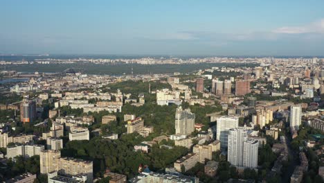 Vista-Aérea-Del-Horizonte-De-Kyiv,-Ucrania