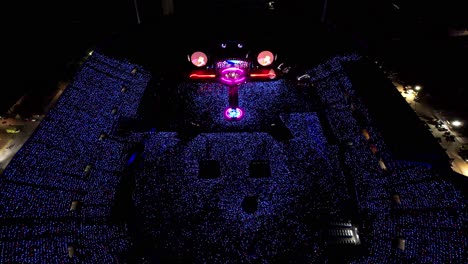 Aerial-view-of-Coldplay-concert-in-big-stadium-at-night
