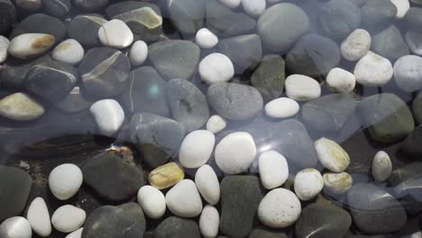 Close-Up-Slow-Motion-Of-Clear-Water-At-Pond-With-Sunlight-Reflection