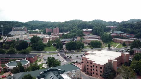 Aerial-of-Appalachian-State-University-Campus-In-Boone-North-Carolina