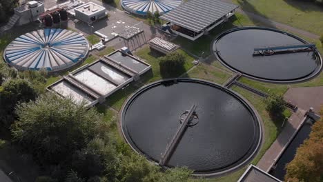Aerial-view-of-a-water-recycle-reservoir-in-The-Netherlands-showing-the-various-circular-and-rectangular-forms-of-the-water-tanks-of-the-facility